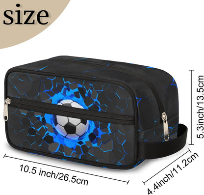 Travel Toiletry Bag for Boys Kids - Yellow Basketball Waterproof Hanging Cosmetic Hygiene Bags Lightweight Large Shave Kit for Toiletries Accessories Bathroom Stuff, Gifts for Men