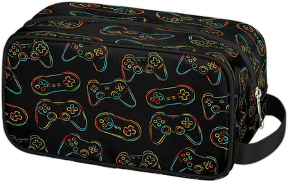 Travel Toiletry Bag for Boys Kids - Yellow Basketball Waterproof Hanging Cosmetic Hygiene Bags Lightweight Large Shave Kit for Toiletries Accessories Bathroom Stuff, Gifts for Men