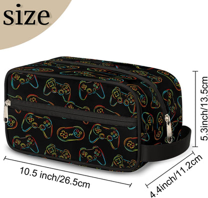 Travel Toiletry Bag for Boys Kids - Yellow Basketball Waterproof Hanging Cosmetic Hygiene Bags Lightweight Large Shave Kit for Toiletries Accessories Bathroom Stuff, Gifts for Men