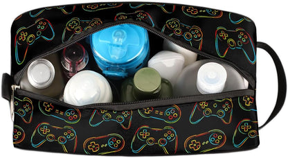 Travel Toiletry Bag for Boys Kids - Yellow Basketball Waterproof Hanging Cosmetic Hygiene Bags Lightweight Large Shave Kit for Toiletries Accessories Bathroom Stuff, Gifts for Men