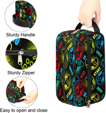 Travel Toiletry Bag for Boys Kids - Yellow Basketball Waterproof Hanging Cosmetic Hygiene Bags Lightweight Large Shave Kit for Toiletries Accessories Bathroom Stuff, Gifts for Men