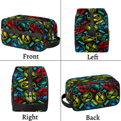 Travel Toiletry Bag for Boys Kids - Yellow Basketball Waterproof Hanging Cosmetic Hygiene Bags Lightweight Large Shave Kit for Toiletries Accessories Bathroom Stuff, Gifts for Men