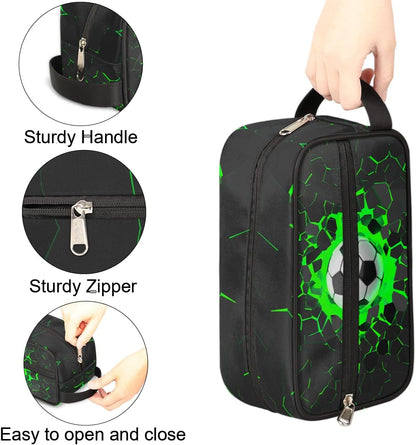 Travel Toiletry Bag for Boys Kids - Yellow Basketball Waterproof Hanging Cosmetic Hygiene Bags Lightweight Large Shave Kit for Toiletries Accessories Bathroom Stuff, Gifts for Men
