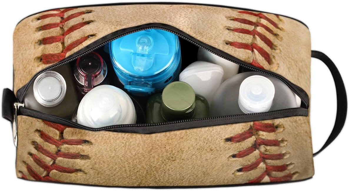 Travel Toiletry Bag for Boys Kids - Yellow Basketball Waterproof Hanging Cosmetic Hygiene Bags Lightweight Large Shave Kit for Toiletries Accessories Bathroom Stuff, Gifts for Men