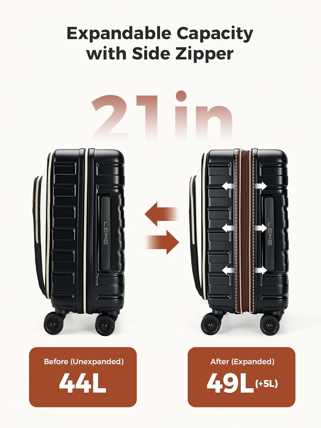 20 Inch Carry on Luggage Airline Approved 22x14x9 for Women Men | Expandable Hardside Suitcase, Detachable Spinner Wheels, Front Business Pockets Carry on Suitcase for Women Men with TSA Lock
