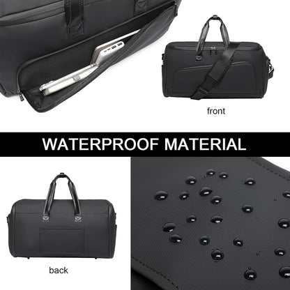 Convertible Garment Bag for Travel, Carry on Garment Waterproof Suit Duffle Bag with Shoe Compartment - 3 in 1 Travel Garment Bag for Men Women