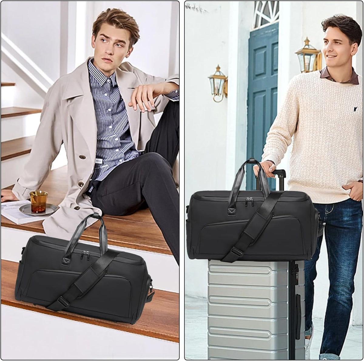 Convertible Garment Bag for Travel, Carry on Garment Waterproof Suit Duffle Bag with Shoe Compartment - 3 in 1 Travel Garment Bag for Men Women