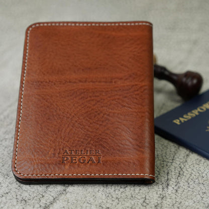 Personalized Leather, Passport Holder For Travel | Handmade Passport Wallet Cover Case | Travel Document Holder, Passport Cover for Men, Women, and Family | Pike (Alpine Whiskey)