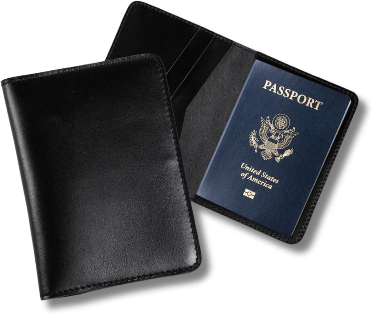 Personalized Leather, Passport Holder For Travel | Handmade Passport Wallet Cover Case | Travel Document Holder, Passport Cover for Men, Women, and Family | Pike (Alpine Whiskey)