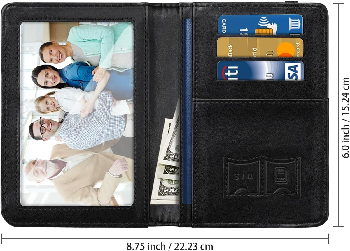 Passport Cover Holder,Travel Wallet Credit Card Holder RFID Blocking Passport Wallets for Women and Men with Photo Slot, Gold Pink Marble