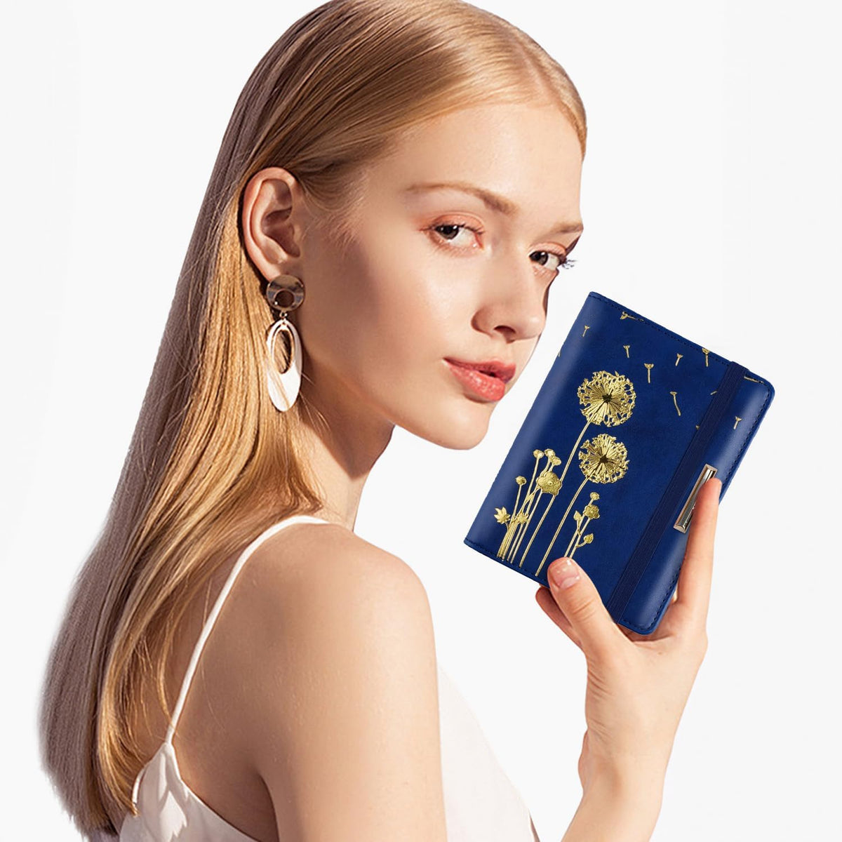 Passport Cover Holder,Travel Wallet Credit Card Holder RFID Blocking Passport Wallets for Women and Men with Photo Slot, Gold Pink Marble