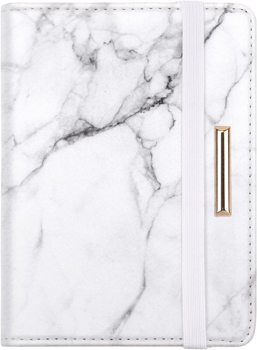 Passport Cover Holder,Travel Wallet Credit Card Holder RFID Blocking Passport Wallets for Women and Men with Photo Slot, Gold Pink Marble