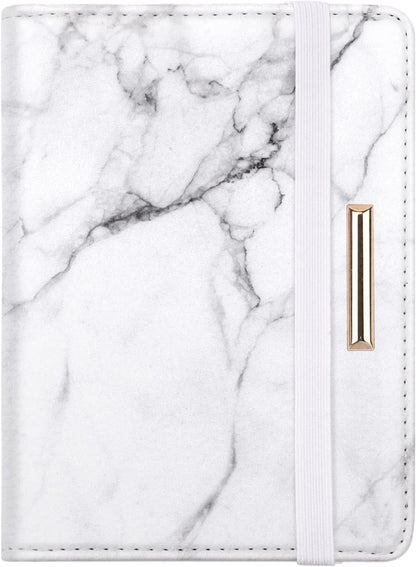 Passport Cover Holder,Travel Wallet Credit Card Holder RFID Blocking Passport Wallets for Women and Men with Photo Slot, Gold Pink Marble
