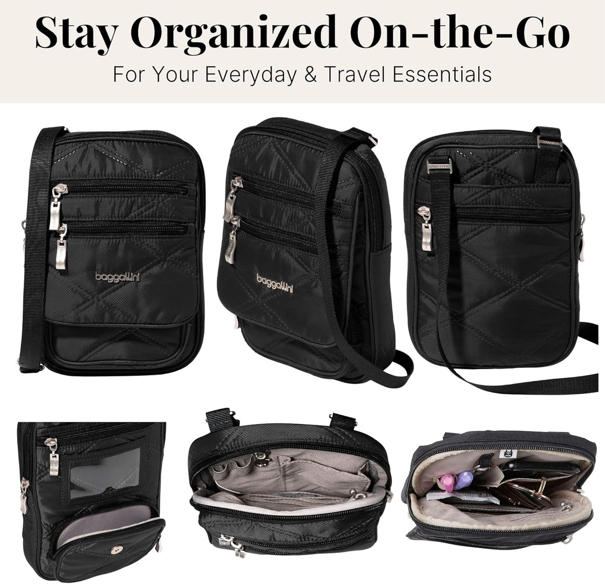 Journey Crossbody Bags for Women 9x6 Small Lightweight Travel Handbag W/RFID