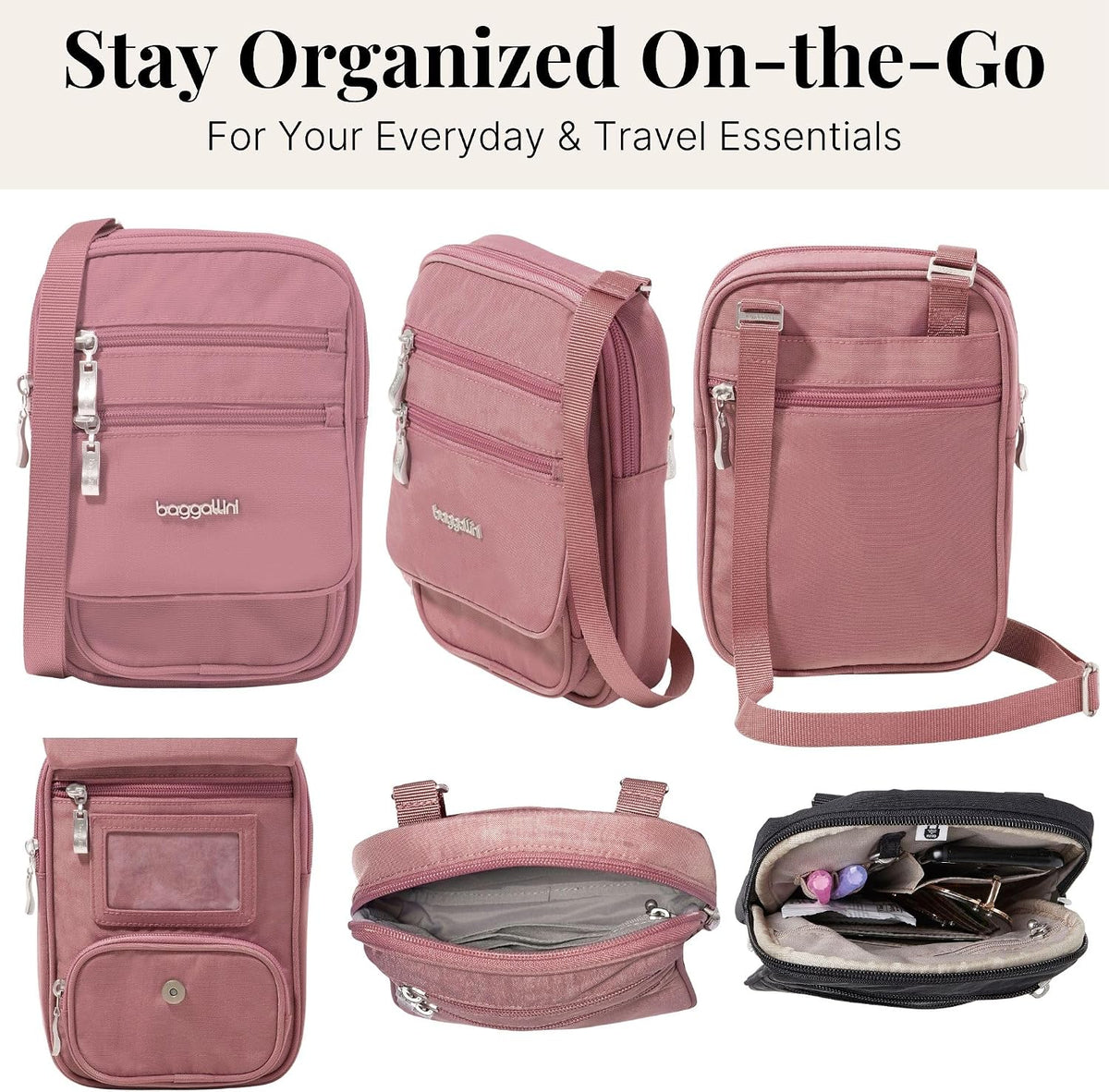 Journey Crossbody Bags for Women 9x6 Small Lightweight Travel Handbag W/RFID