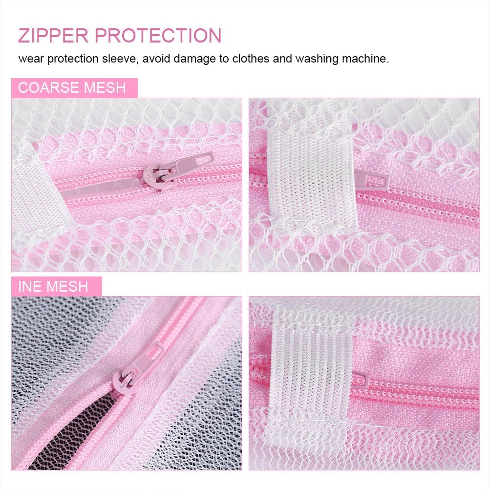 Mesh Laundry Bag For Washing Lingerie And Delicate Garments Women Wash Bag Washing Machine Bag Protect Blouse Hosiery Stocking Underwear Bra Etc With Premium Zipper (Coarse Mesh 30 * 40cm)