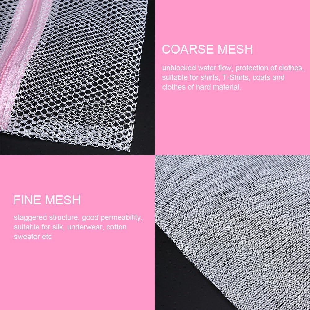 Mesh Laundry Bag For Washing Lingerie And Delicate Garments Women Wash Bag Washing Machine Bag Protect Blouse Hosiery Stocking Underwear Bra Etc With Premium Zipper (Coarse Mesh 30 * 40cm)
