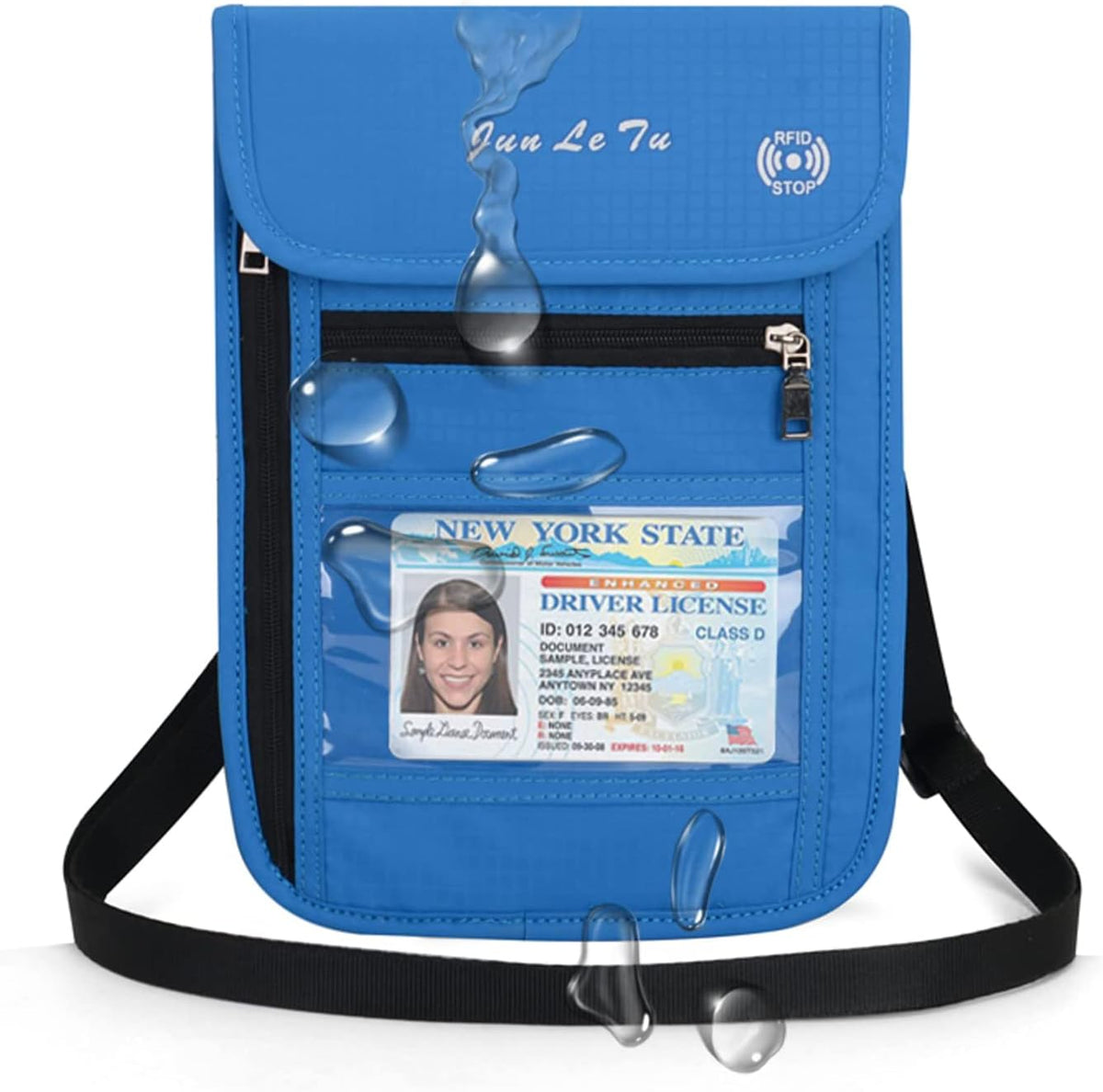 Passport Holder for Travel, RFID Passport Wallet with Visual Window Design, Multifunctional Document Organizer, Waterproof Travel Pouch Neck Wallet for Men and Women, Red