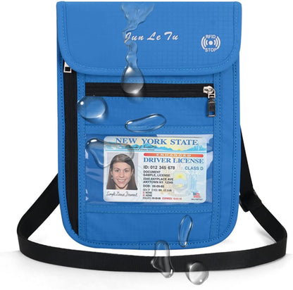 Passport Holder for Travel, RFID Passport Wallet with Visual Window Design, Multifunctional Document Organizer, Waterproof Travel Pouch Neck Wallet for Men and Women, Red