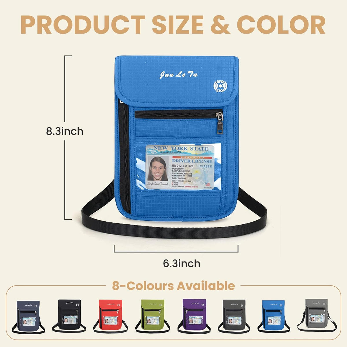 Passport Holder for Travel, RFID Passport Wallet with Visual Window Design, Multifunctional Document Organizer, Waterproof Travel Pouch Neck Wallet for Men and Women, Red