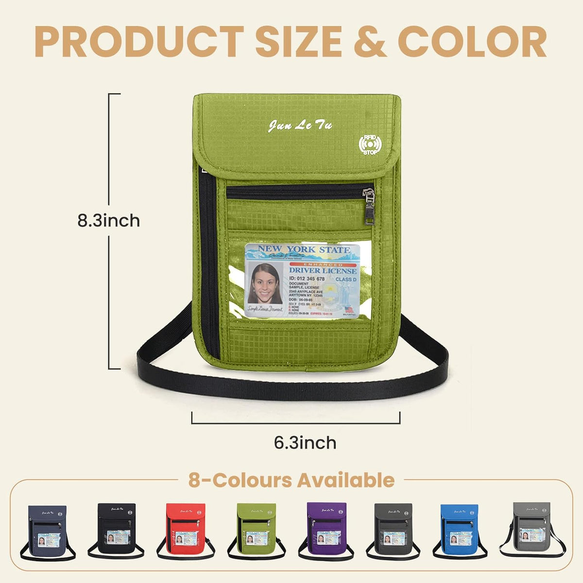 Passport Holder for Travel, RFID Passport Wallet with Visual Window Design, Multifunctional Document Organizer, Waterproof Travel Pouch Neck Wallet for Men and Women, Red