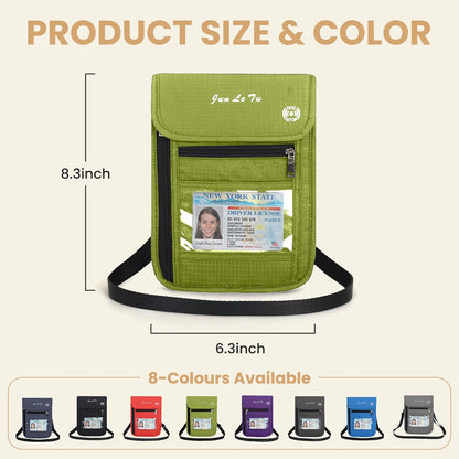 Passport Holder for Travel, RFID Passport Wallet with Visual Window Design, Multifunctional Document Organizer, Waterproof Travel Pouch Neck Wallet for Men and Women, Red