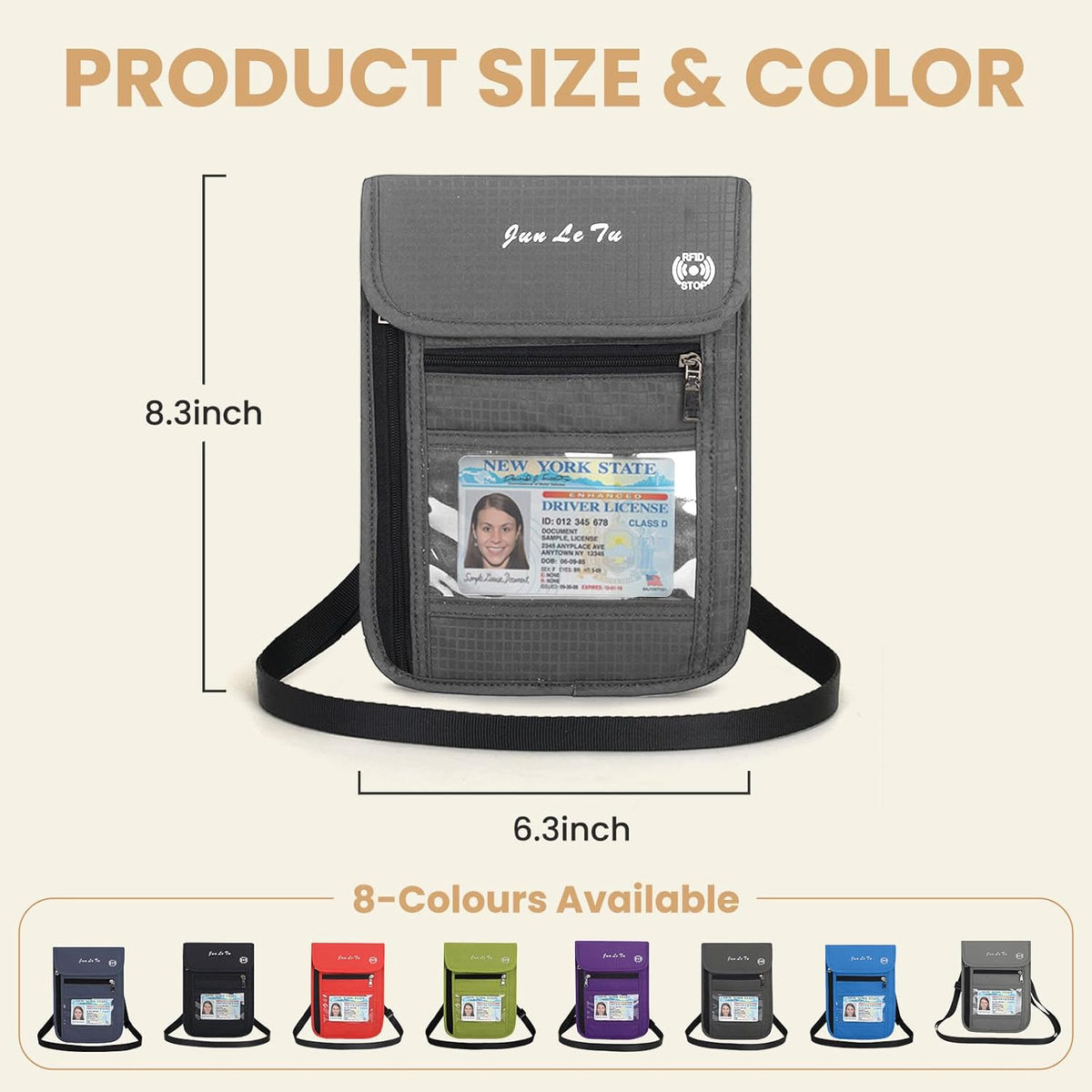 Passport Holder for Travel, RFID Passport Wallet with Visual Window Design, Multifunctional Document Organizer, Waterproof Travel Pouch Neck Wallet for Men and Women, Red