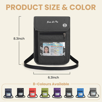 Passport Holder for Travel, RFID Passport Wallet with Visual Window Design, Multifunctional Document Organizer, Waterproof Travel Pouch Neck Wallet for Men and Women, Red