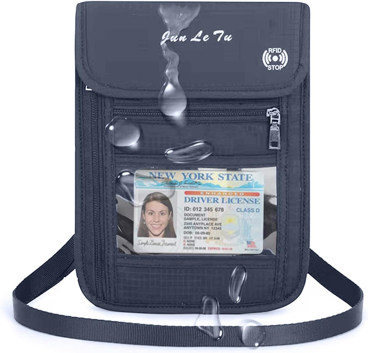 Passport Holder for Travel, RFID Passport Wallet with Visual Window Design, Multifunctional Document Organizer, Waterproof Travel Pouch Neck Wallet for Men and Women, Red