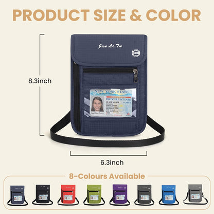 Passport Holder for Travel, RFID Passport Wallet with Visual Window Design, Multifunctional Document Organizer, Waterproof Travel Pouch Neck Wallet for Men and Women, Red