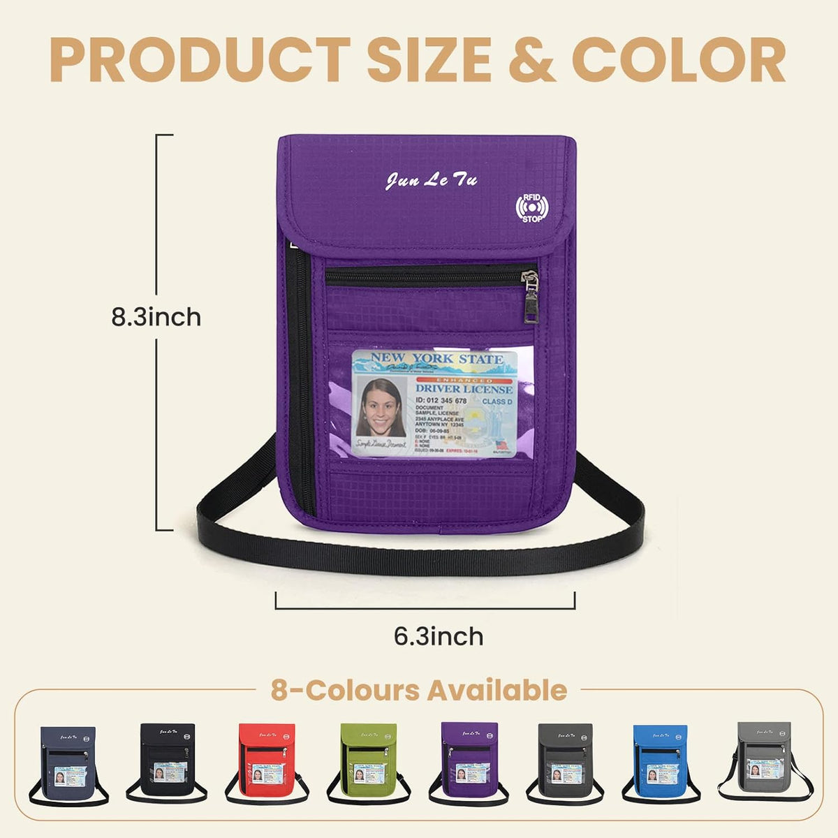 Passport Holder for Travel, RFID Passport Wallet with Visual Window Design, Multifunctional Document Organizer, Waterproof Travel Pouch Neck Wallet for Men and Women, Red