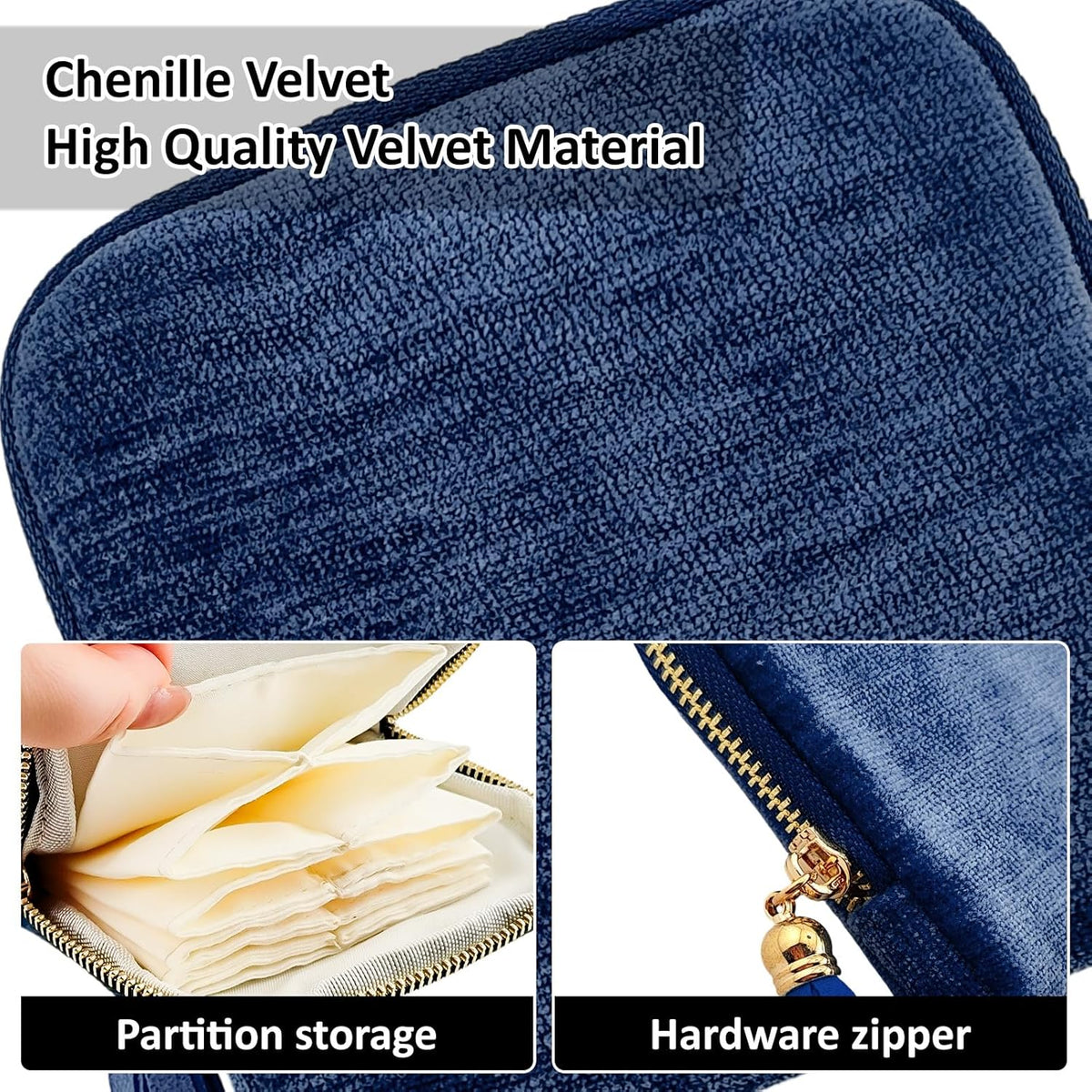 Small Travel Jewelry Case, Portable Soft Velvet Organizer Pouch,Organizer Pouch with 5 Compartments Pocket,for Bangle, Bracelets, Large Earrings, Beaded necklace, Women Gifts for Travel (Olive Green)