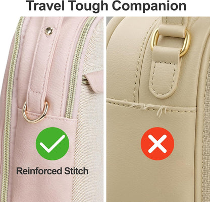 Sling Bag for Women - Canvas Crossbody Bag, 7 Pockets, Beige | Smart Organization, Hidden Back Pocket, Adjustable Strap, Leather Bottom, Fits iPad Mini, Travel Essentials, with Gift Box