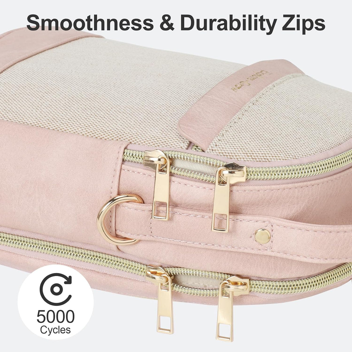 Sling Bag for Women - Canvas Crossbody Bag, 7 Pockets, Beige | Smart Organization, Hidden Back Pocket, Adjustable Strap, Leather Bottom, Fits iPad Mini, Travel Essentials, with Gift Box