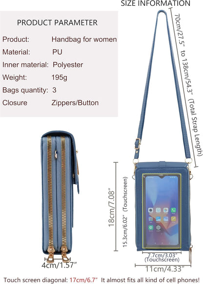 Small Cell Cross Body Purses for Women Mini Shoulder Handbags Zipper Crossbody Bags