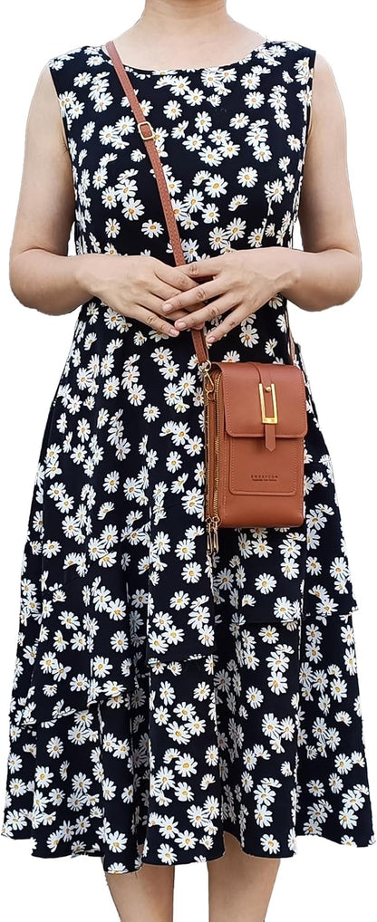 Small Cell Cross Body Purses for Women Mini Shoulder Handbags Zipper Crossbody Bags
