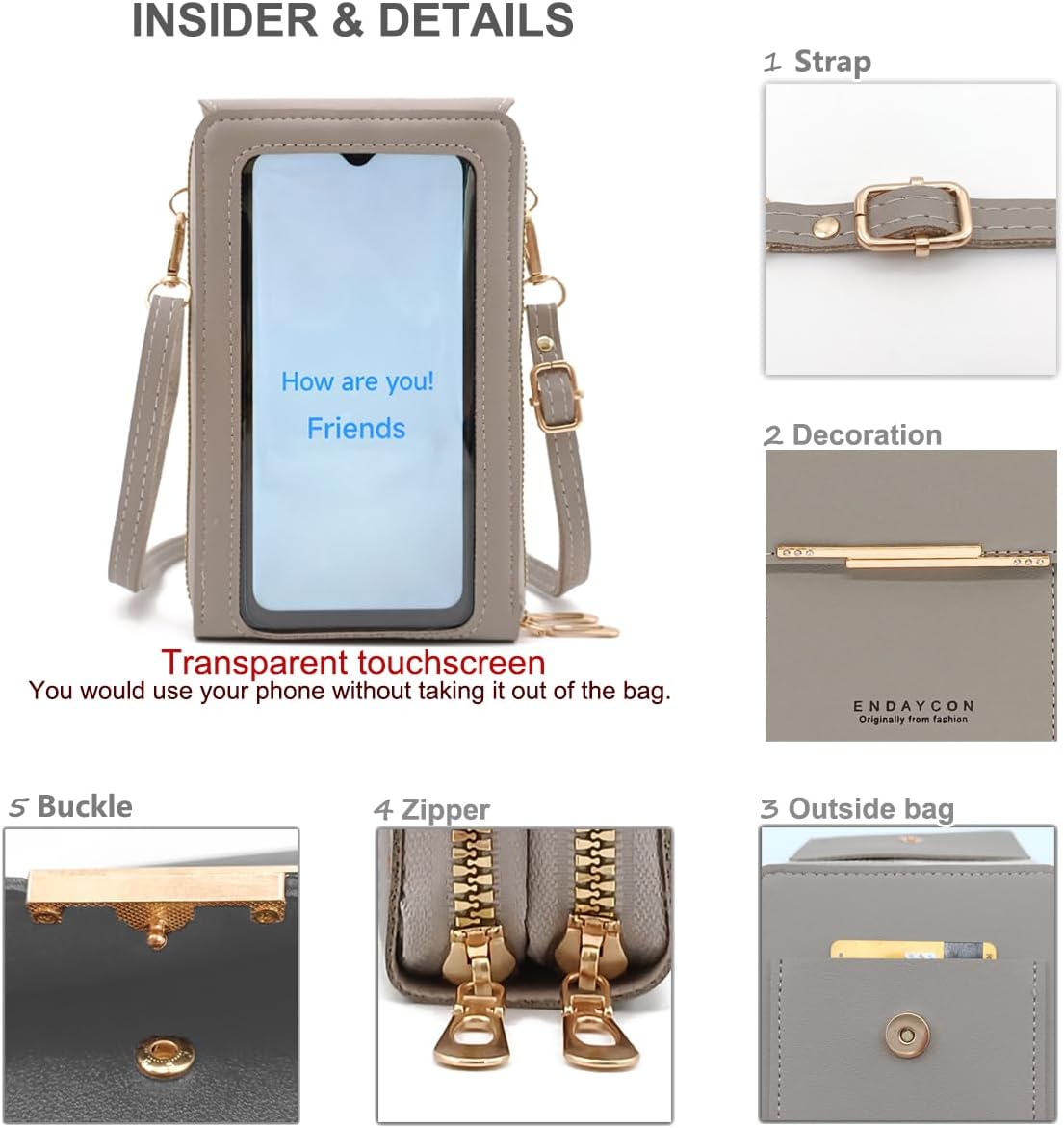 Small Cell Cross Body Purses for Women Mini Shoulder Handbags Zipper Crossbody Bags