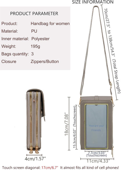 Small Cell Cross Body Purses for Women Mini Shoulder Handbags Zipper Crossbody Bags