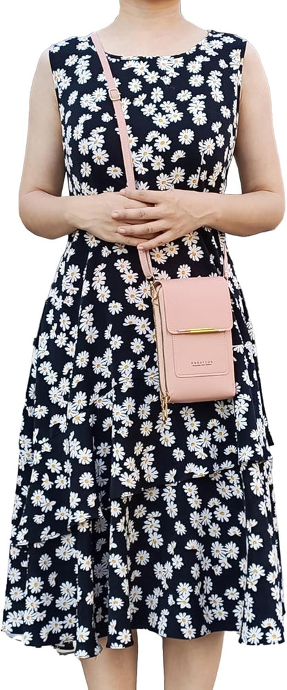 Small Cell Cross Body Purses for Women Mini Shoulder Handbags Zipper Crossbody Bags