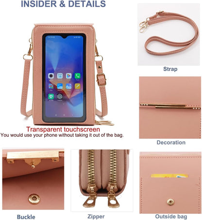 Small Cell Cross Body Purses for Women Mini Shoulder Handbags Zipper Crossbody Bags