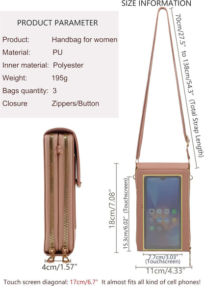 Small Cell Cross Body Purses for Women Mini Shoulder Handbags Zipper Crossbody Bags