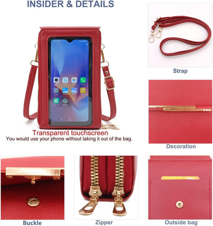 Small Cell Cross Body Purses for Women Mini Shoulder Handbags Zipper Crossbody Bags