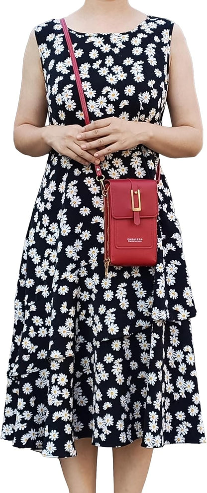 Small Cell Cross Body Purses for Women Mini Shoulder Handbags Zipper Crossbody Bags