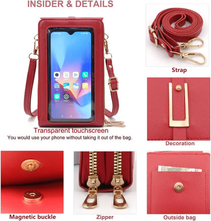 Small Cell Cross Body Purses for Women Mini Shoulder Handbags Zipper Crossbody Bags