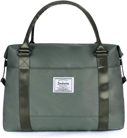 Unisex Large Travel Shoulder Weekender Overnight Bag Handbag Gym Tote Bag with Trolley Sleeve (Grey)