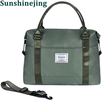 Unisex Large Travel Shoulder Weekender Overnight Bag Handbag Gym Tote Bag with Trolley Sleeve (Grey)
