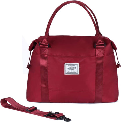 Unisex Large Travel Shoulder Weekender Overnight Bag Handbag Gym Tote Bag with Trolley Sleeve (Grey)