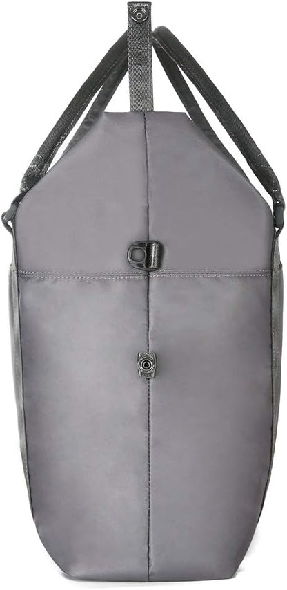 Unisex Large Travel Shoulder Weekender Overnight Bag Handbag Gym Tote Bag with Trolley Sleeve (Grey)