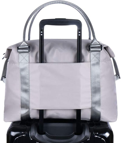 Unisex Large Travel Shoulder Weekender Overnight Bag Handbag Gym Tote Bag with Trolley Sleeve (Grey)