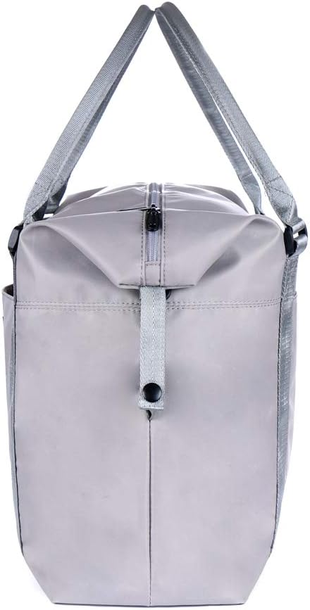 Unisex Large Travel Shoulder Weekender Overnight Bag Handbag Gym Tote Bag with Trolley Sleeve (Grey)